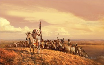 tribu nativa del oeste de américa Pinturas al óleo